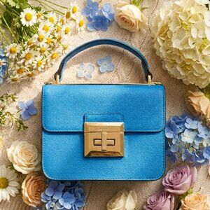 Aldo Vibrant Blue Small Bag with Gold Accents